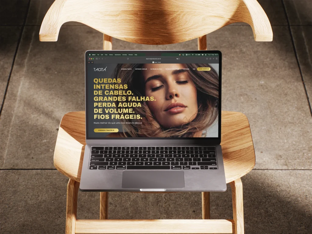 Criação de site da marca Tacitá