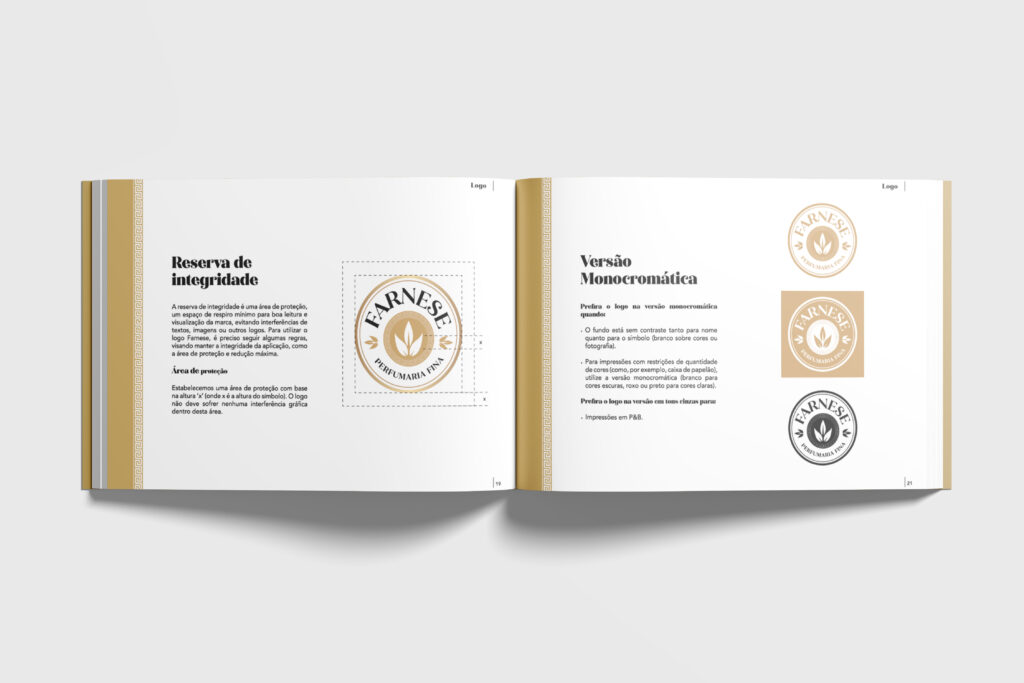 Rebranding Farnese: brandbook aberto